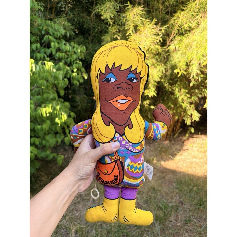Vtg 70's Flip Wilson / Geraldine Pull-String Talking Plush Doll - Not Working